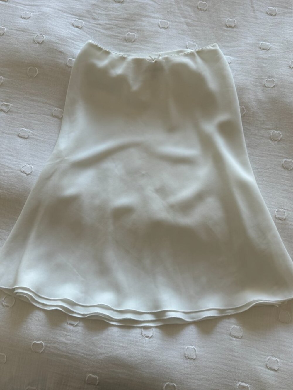 Guizio white midi skirt with scalloped hem